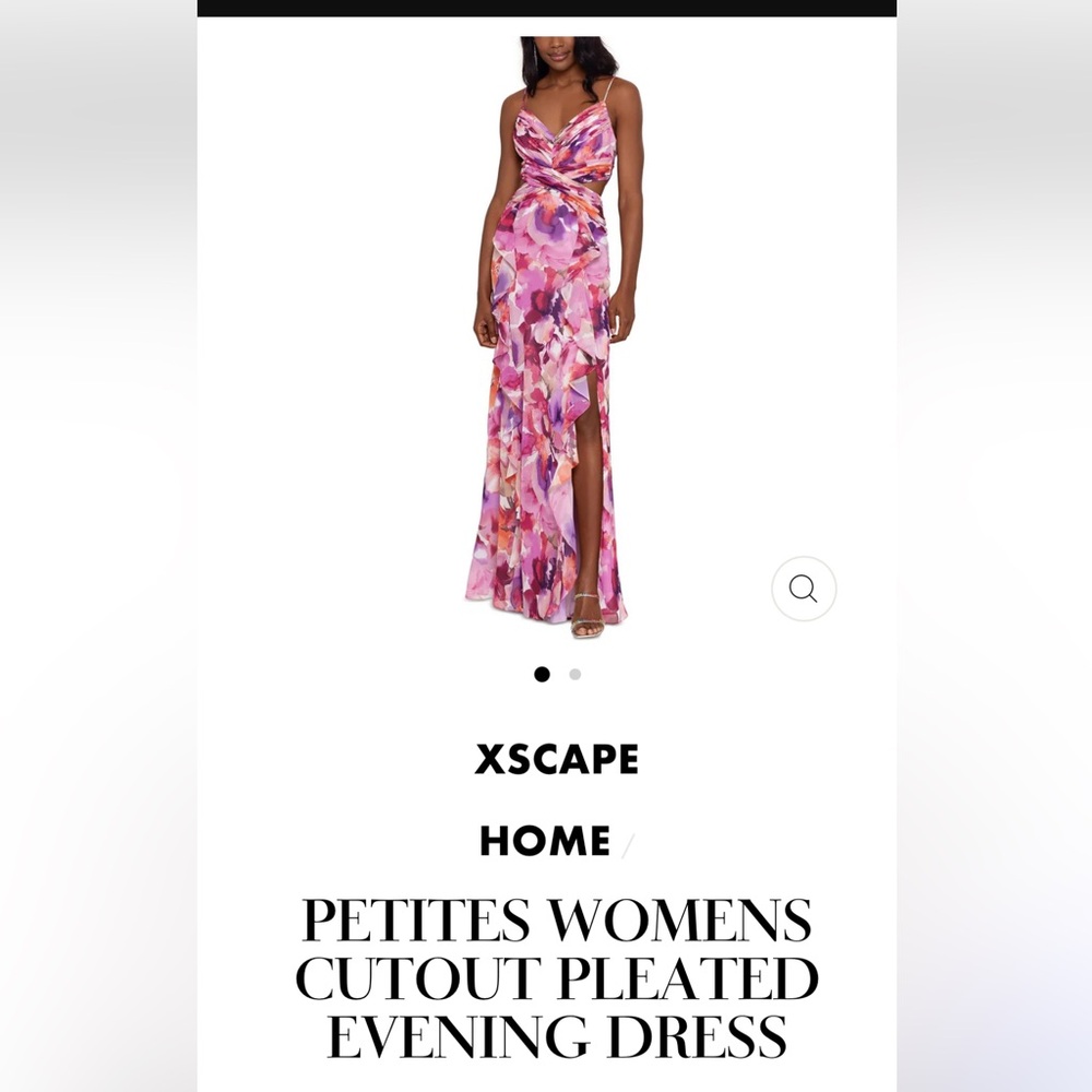 Xscape Petite Chiffon Cut-Out Evening Dress